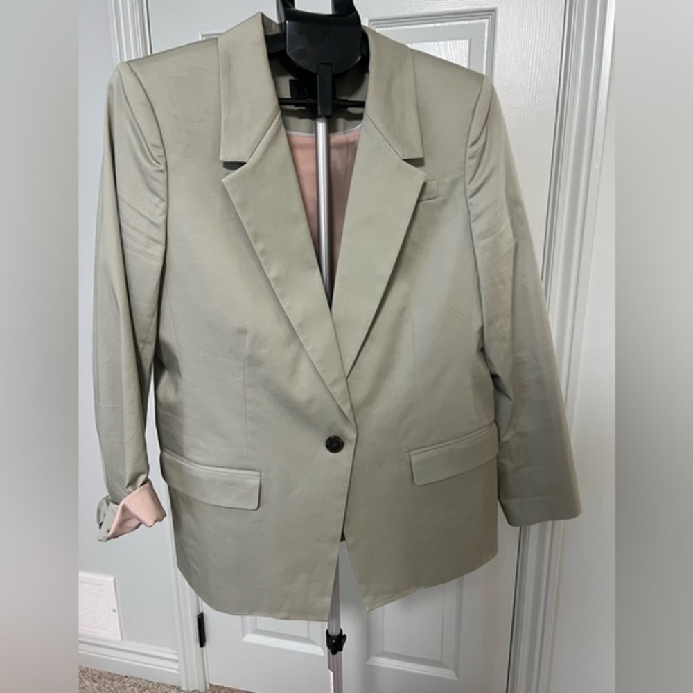 J Crew Cotton blazer - sage green - like new. Beautiful spring summer work wear.
